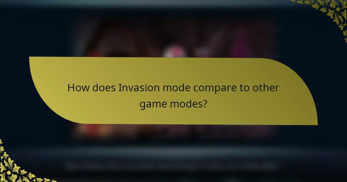 How does Invasion mode compare to other game modes?
