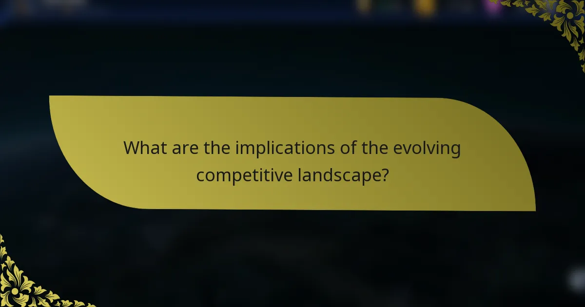 What are the implications of the evolving competitive landscape?